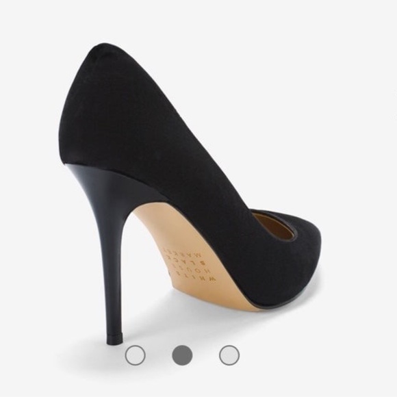 WHBM Olivia Black Velvet Pumps Heels Size 8.5 - Picture 1 of 11